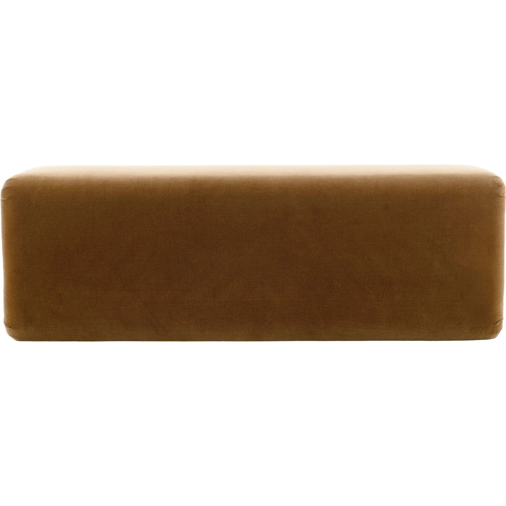 Samsoe Accent Bench by Four Hands in surrey ochre, umber mappa burl. Made from 76.8% cotton, 23.2% polyester, poplar burl veneer in a unique style.