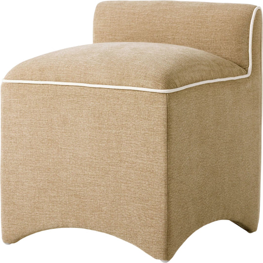 Allonia Accent Stool by Four Hands in laughlin natural, laughlin bone. Made from 97% polyester, 3% flax/linen in a transitional style.