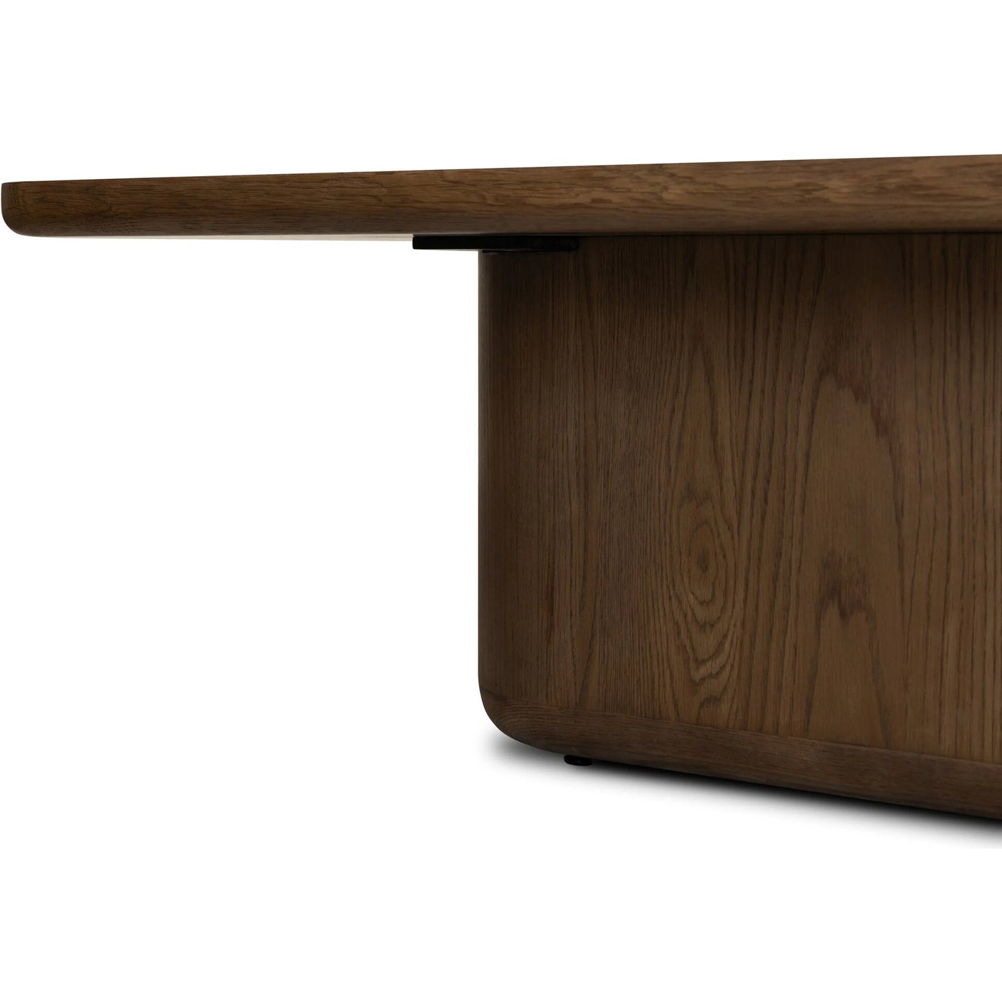 009 SI-2531668 | Closeup | Morley Coffee Table by Four Hands in rye medium burl oak veneer, rye oak veneer. Made from oak veneer, solid oak in a unique style.