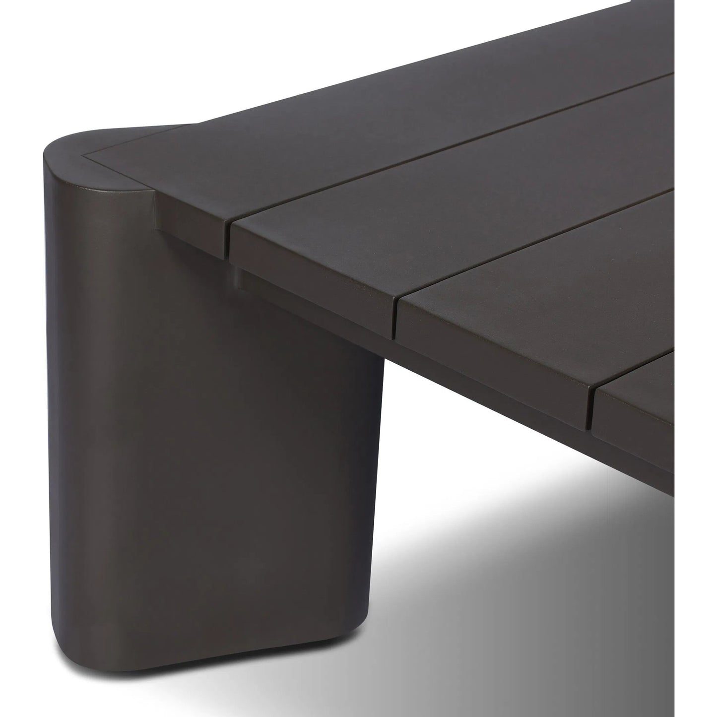 006 SI-2535338 | Closeup | Soho Outdoor Metal Coffee Table by Four Hands in bronze. Made from aluminum in a unique style.