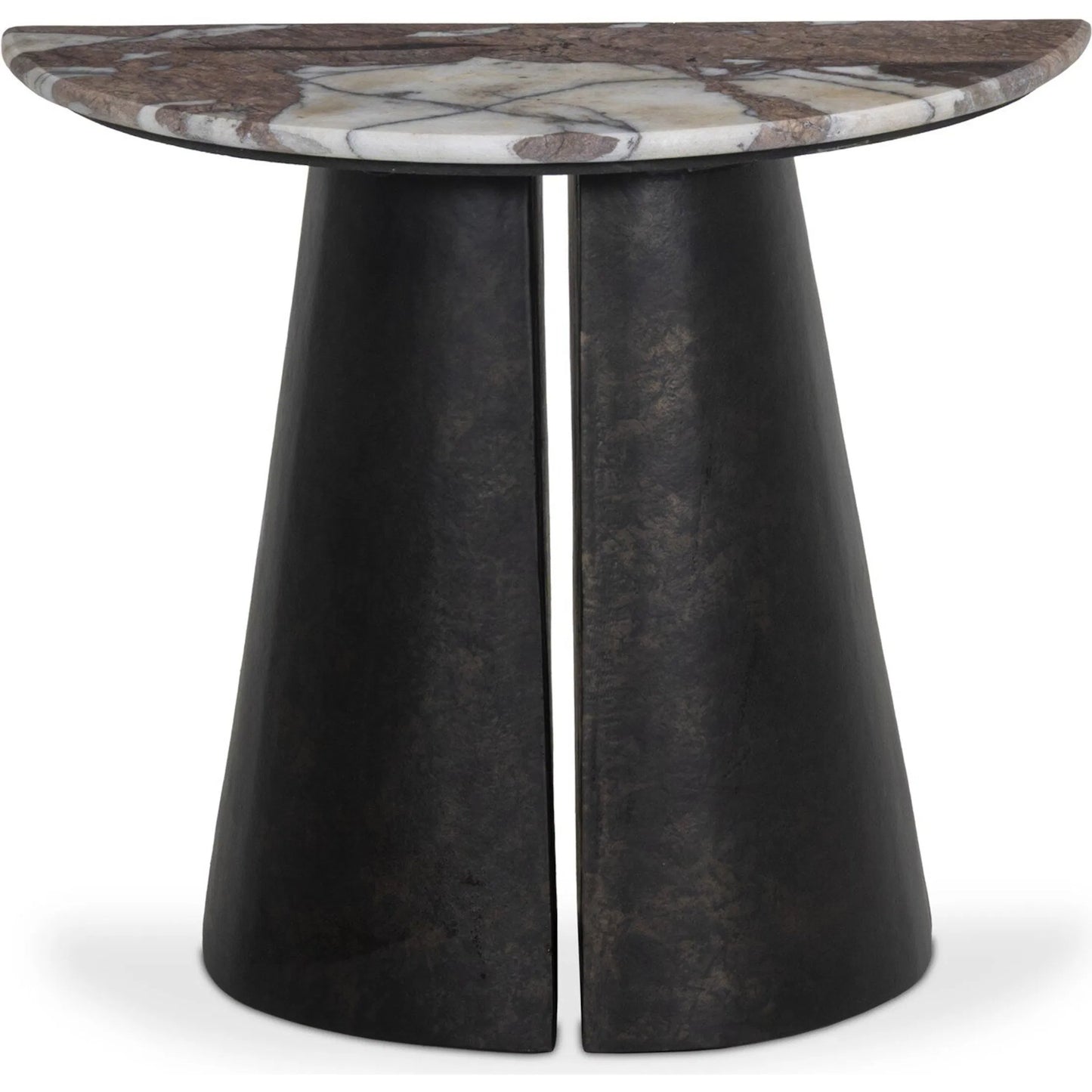 002 SI-2531727 | Additional Silo | Valentina End Table by Four Hands in textured smoke and russet, distressed bronze. Made from solid marble, aluminum in a unique style.