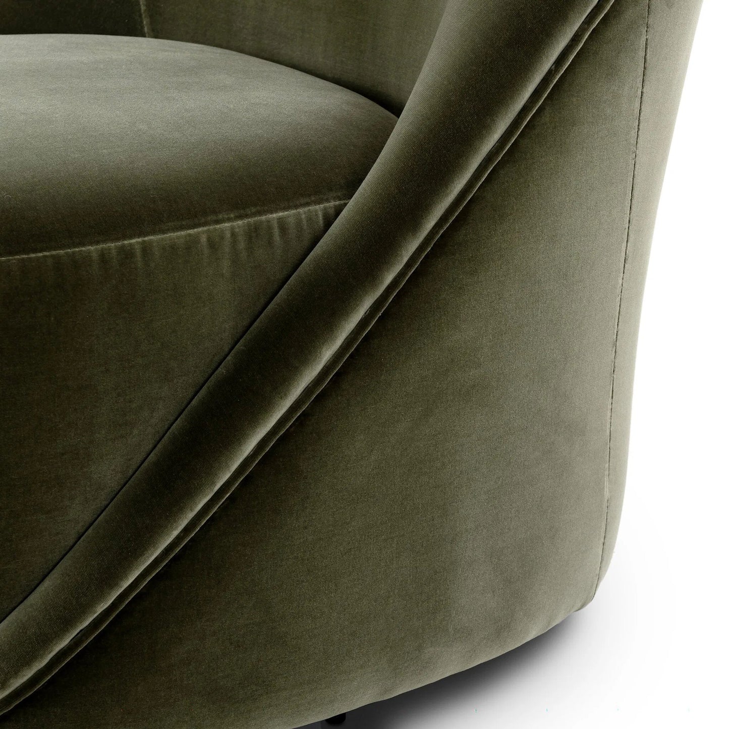 008 SI-2531731 | Closeup | Vereb Swivel Chair by Four Hands in surrey sage. Made from 76.8% cotton, 23.2% polyester in a unique style.