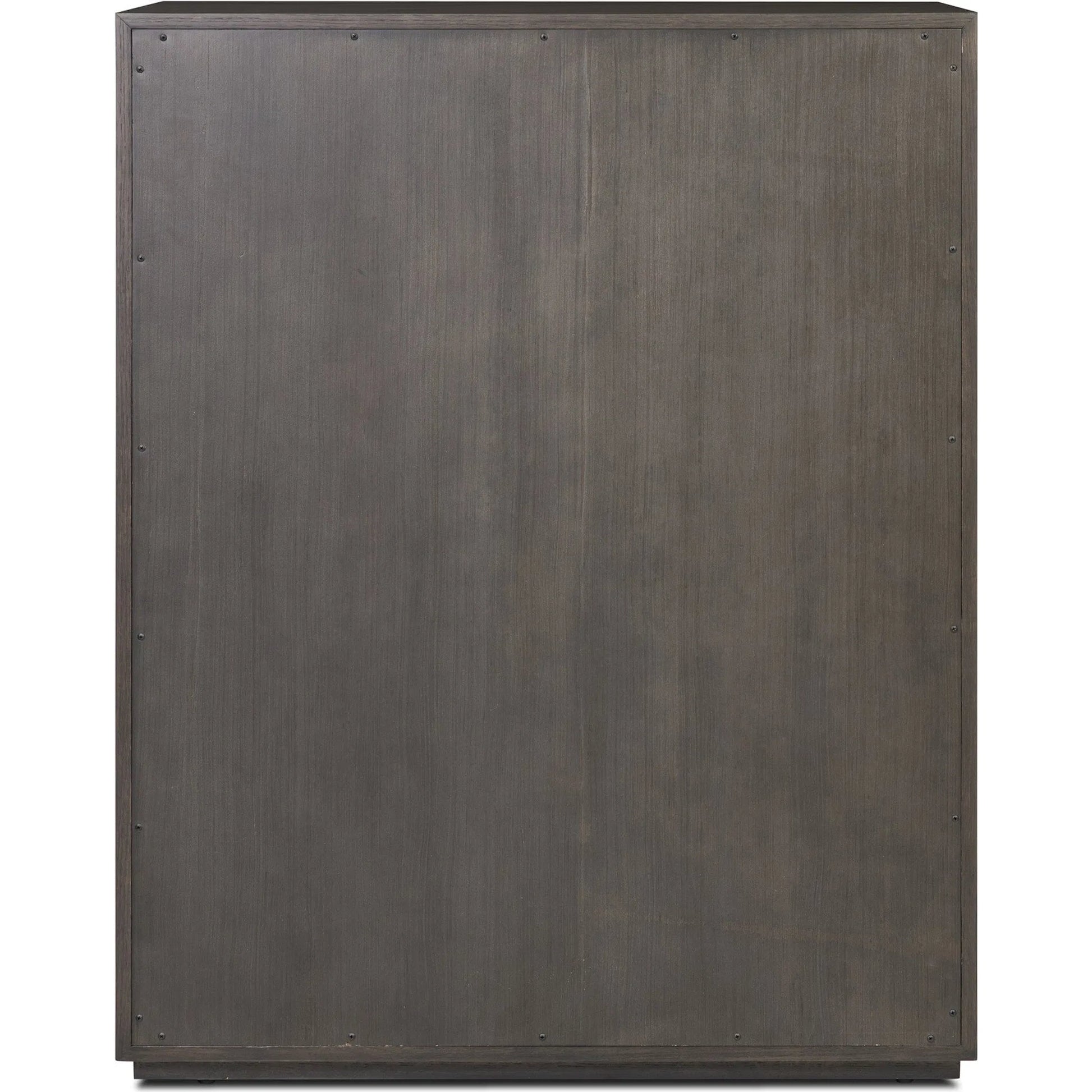 Leo 5-Drawer Dresser by Four Hands in smoked black veneer. Made from thick oak veneer, solid oak in a unique style.