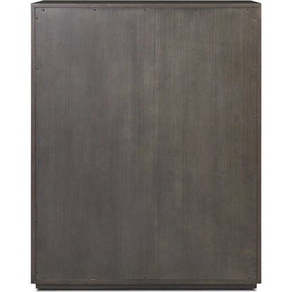 Leo 5-Drawer Dresser by Four Hands in smoked black veneer. Made from thick oak veneer, solid oak in a unique style.