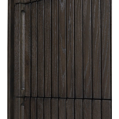 Leo 5-Drawer Dresser by Four Hands in smoked black veneer. Made from thick oak veneer, solid oak in a unique style.