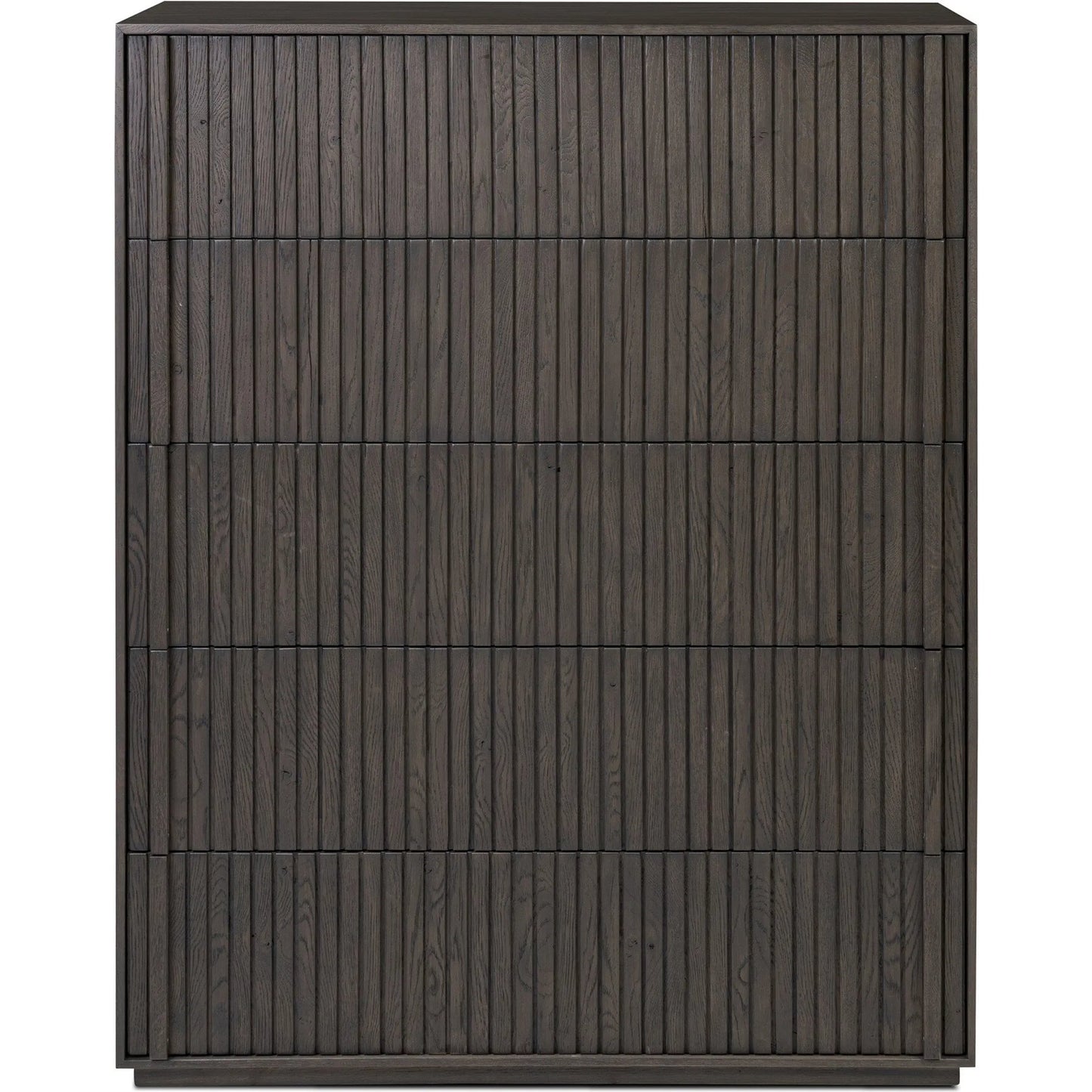 002 SI-2535198 | Additional Silo | Leo 5-Drawer Dresser by Four Hands in smoked black veneer. Made from thick oak veneer, solid oak in a unique style.