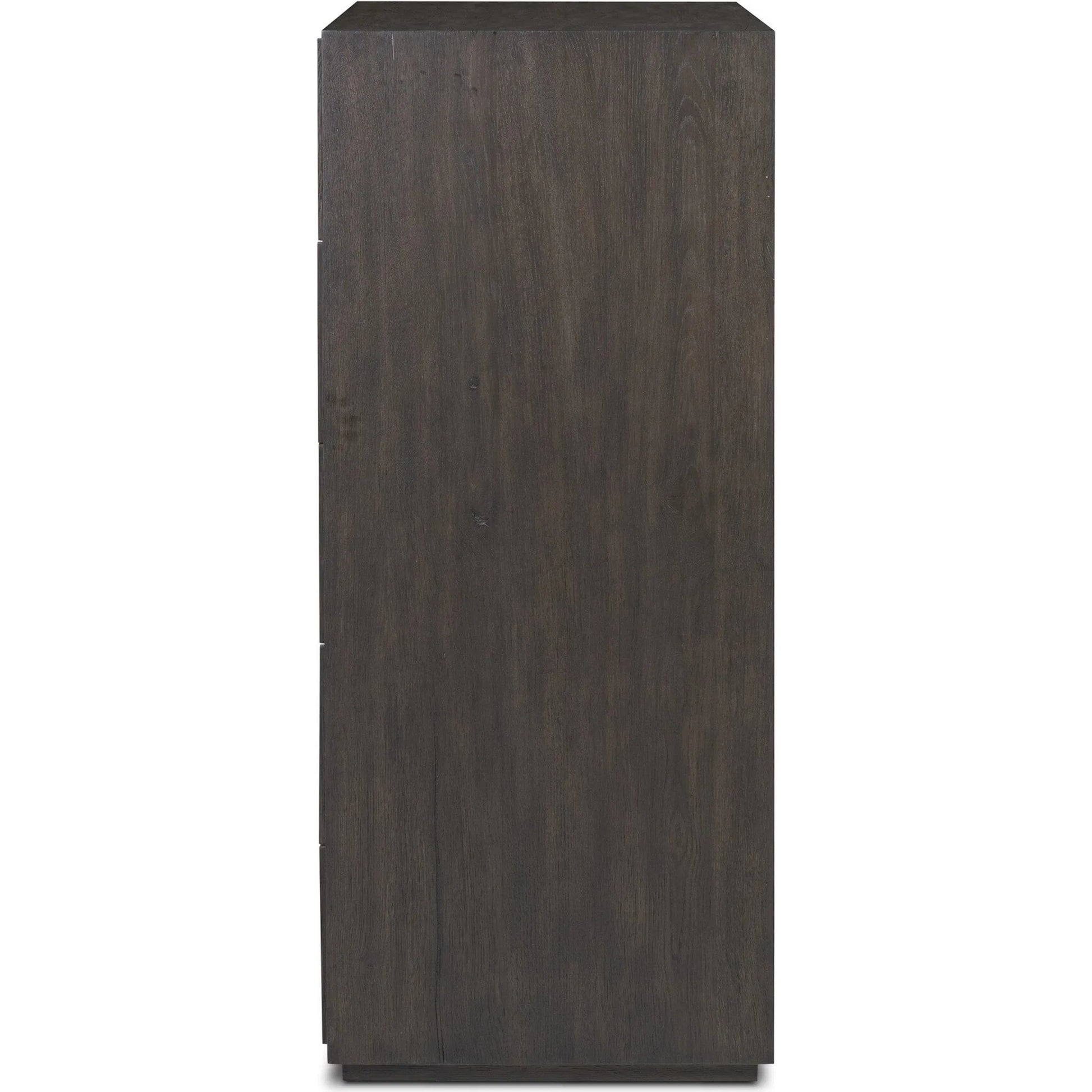 Leo 5-Drawer Dresser by Four Hands in smoked black veneer. Made from thick oak veneer, solid oak in a unique style.
