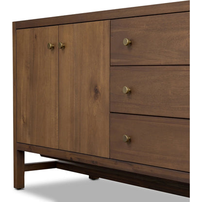 Sullivan Media Console by Four Hands. Made from acacia veneer, solid acacia in a unique style.