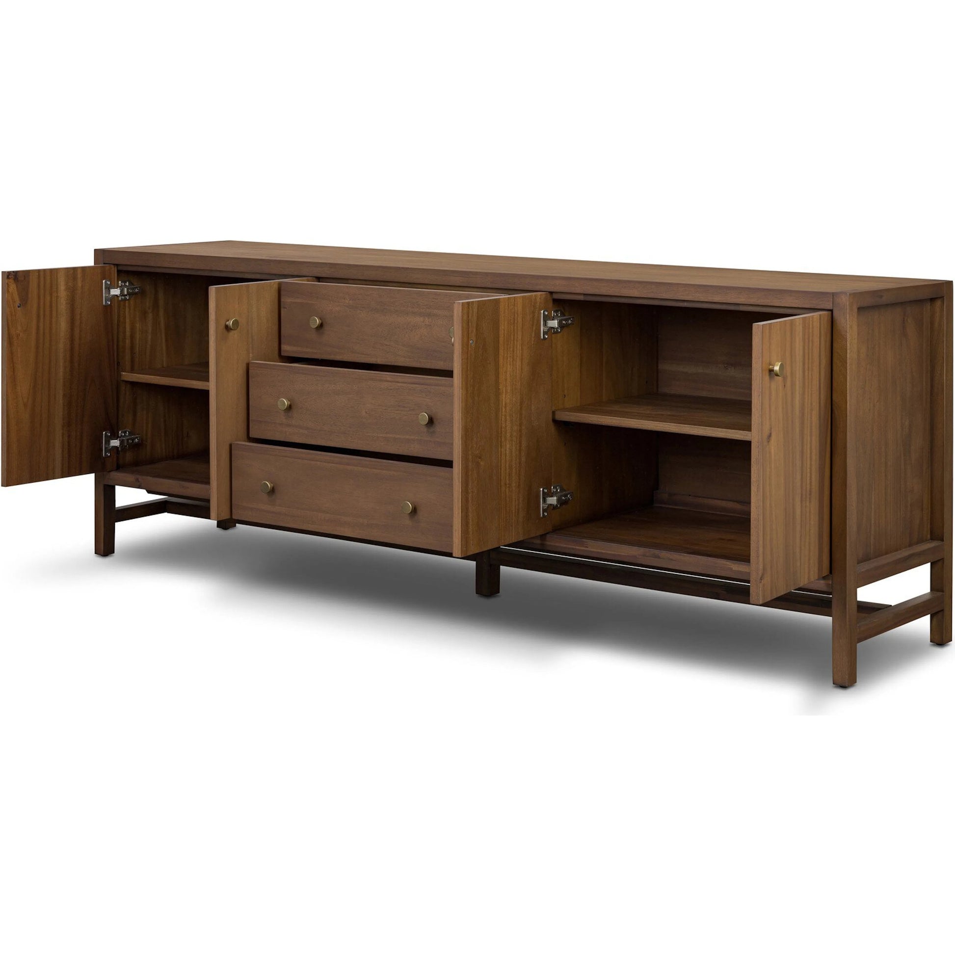Sullivan Media Console by Four Hands. Made from acacia veneer, solid acacia in a unique style.