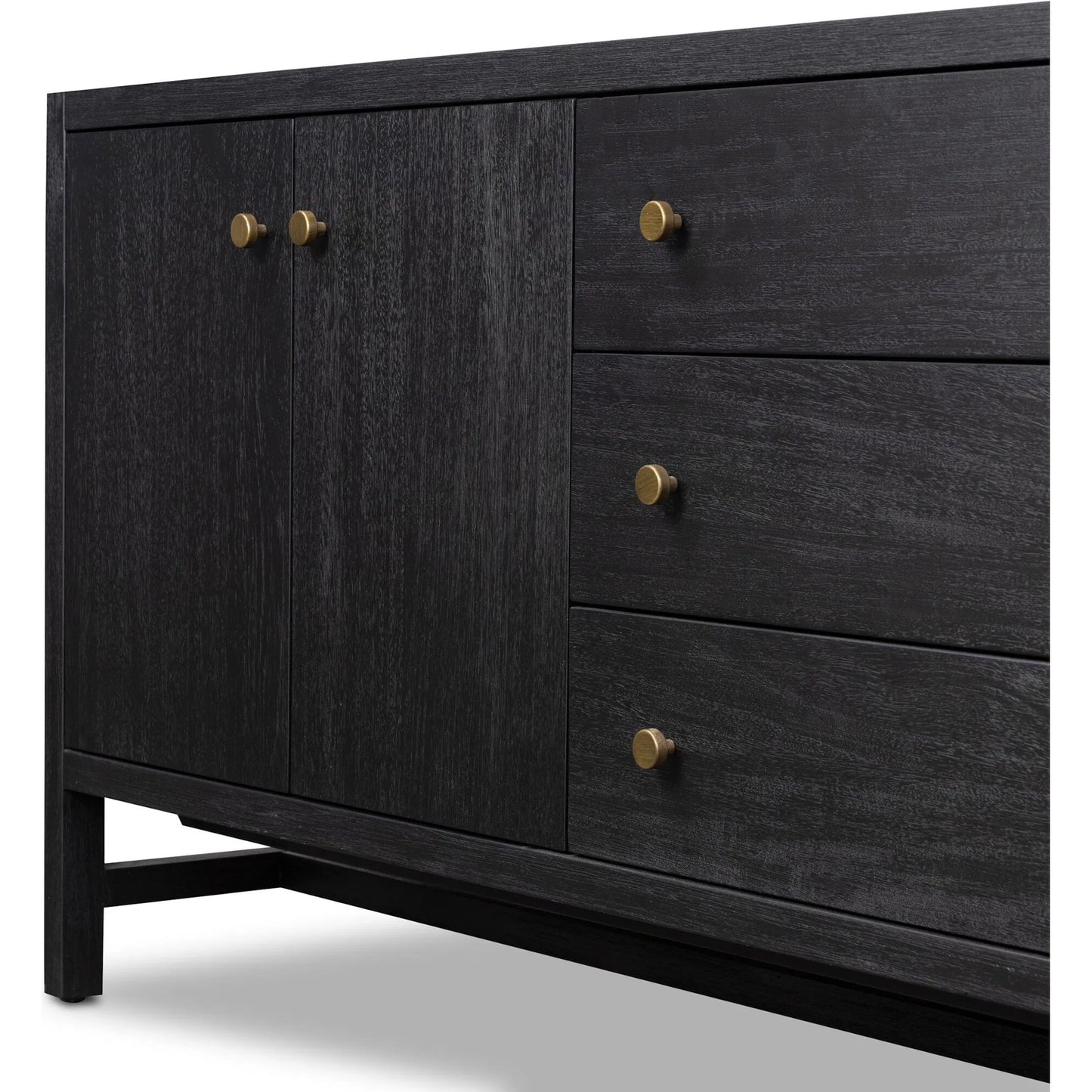 025 SI-2535373 | Closeup | Sullivan Media Console by Four Hands. Made from acacia veneer, solid acacia in a unique style.
