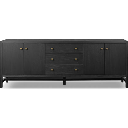 Sullivan Media Console by Four Hands. Made from acacia veneer, solid acacia in a unique style.