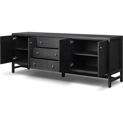 Sullivan Media Console by Four Hands. Made from acacia veneer, solid acacia in a unique style.