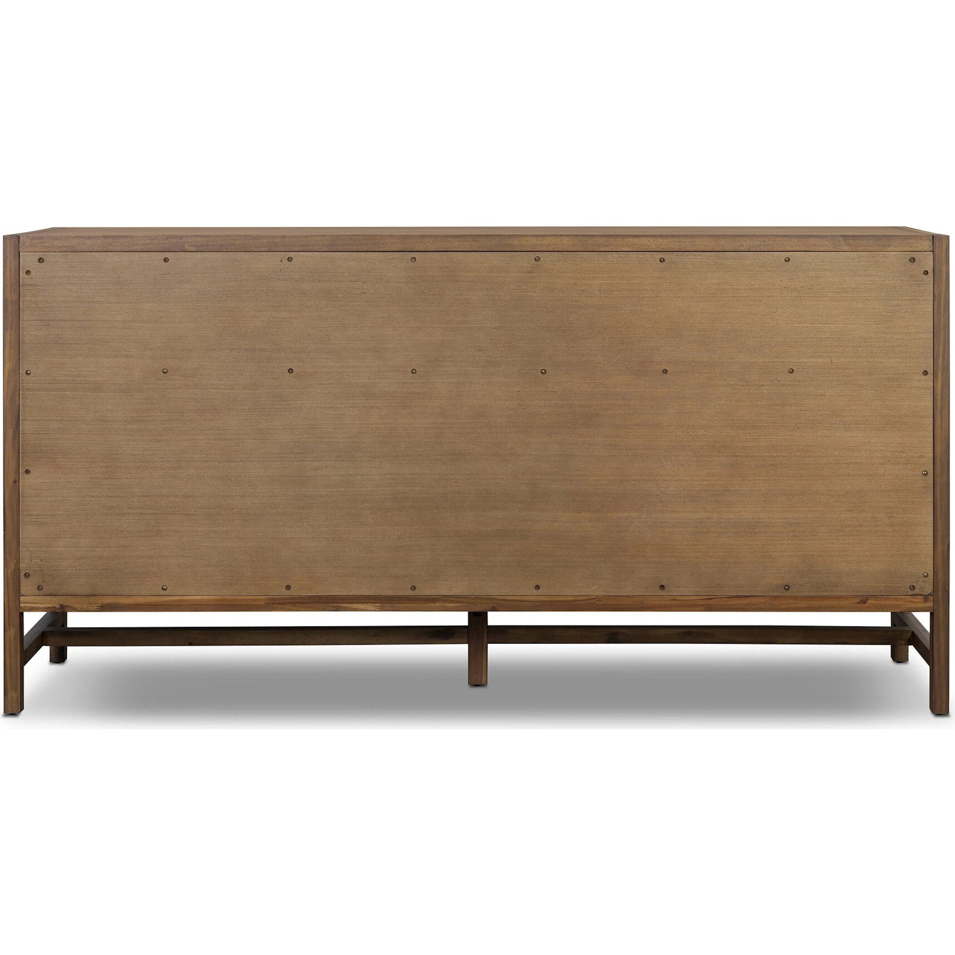 Sullivan 8 Drawer Dresser by Four Hands in saddle tan veneer. Made from acacia veneer, solid acacia in a unique style.