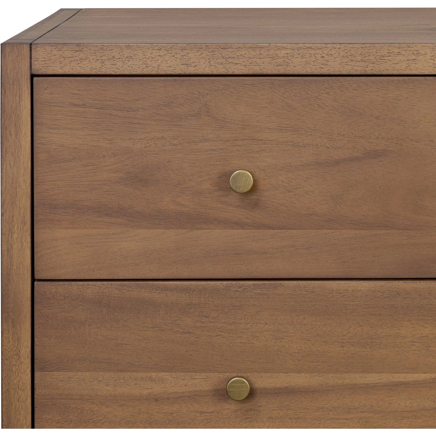 008 SI-2531705 | Closeup | Sullivan 8 Drawer Dresser by Four Hands in saddle tan veneer. Made from acacia veneer, solid acacia in a unique style.