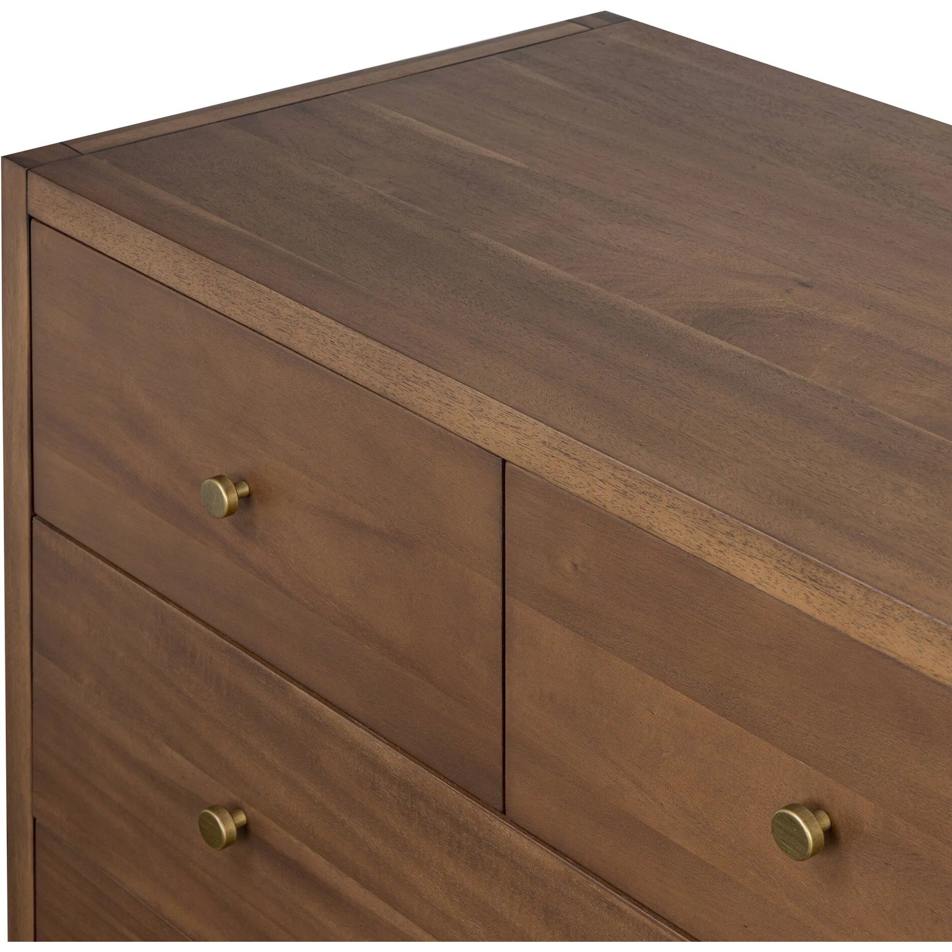 Sullivan 8 Drawer Dresser by Four Hands in saddle tan veneer. Made from acacia veneer, solid acacia in a unique style.