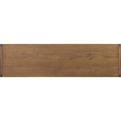 Sullivan 8 Drawer Dresser by Four Hands in saddle tan veneer. Made from acacia veneer, solid acacia in a unique style.