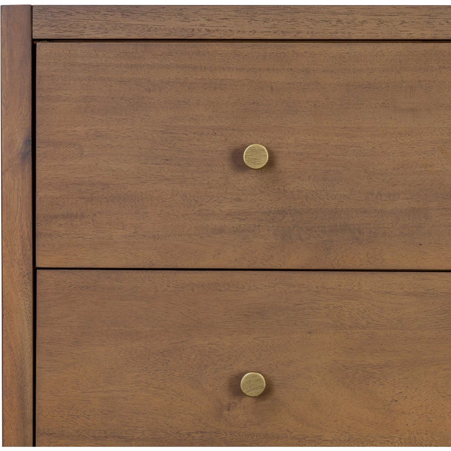 008 SI-2535372 | Closeup | Sullivan Chest by Four Hands in saddle tan veneer. Made from acacia veneer, solid acacia in a unique style.