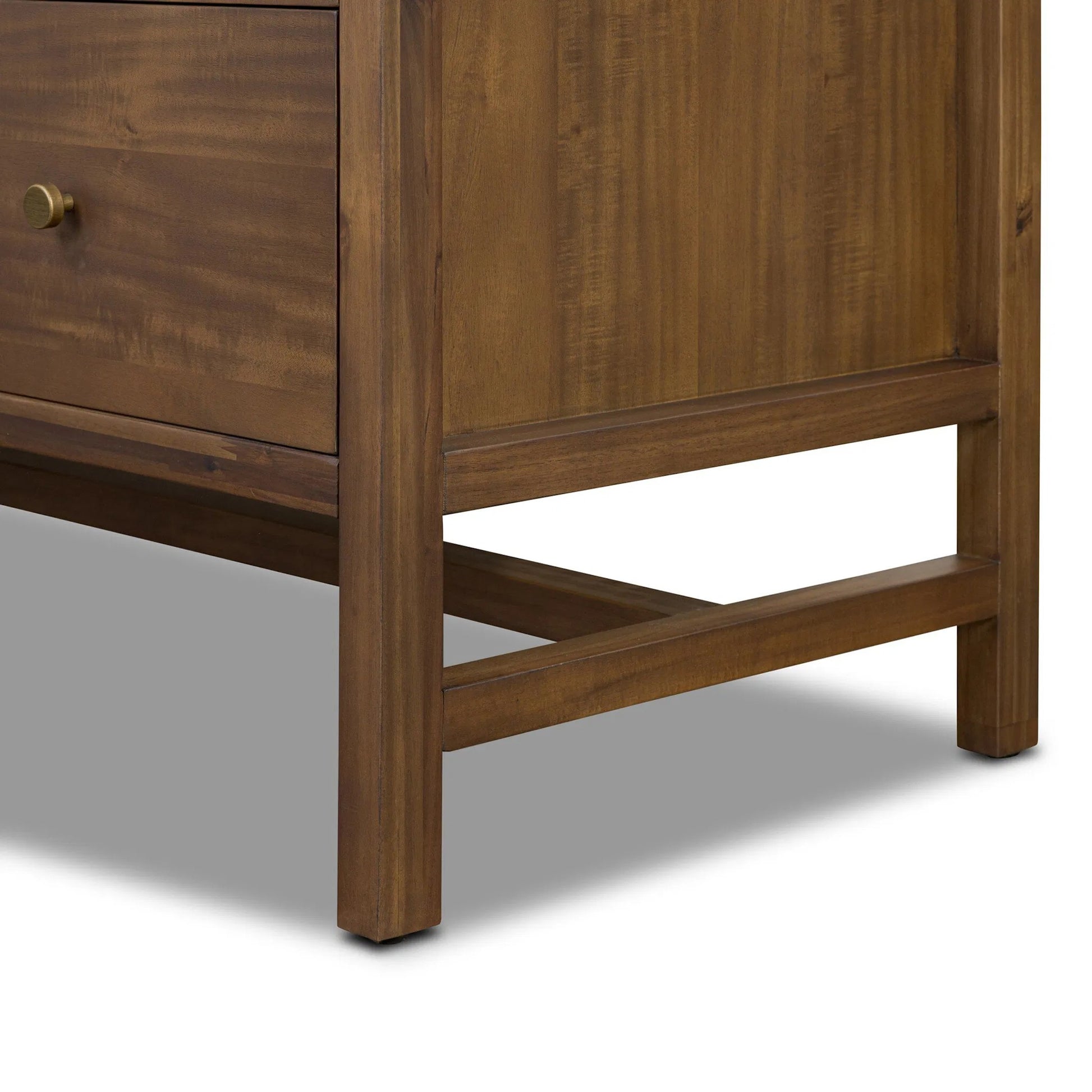 Sullivan Chest by Four Hands in saddle tan veneer. Made from acacia veneer, solid acacia in a unique style.