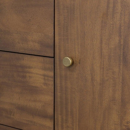 Sullivan Chest by Four Hands in saddle tan veneer. Made from acacia veneer, solid acacia in a unique style.