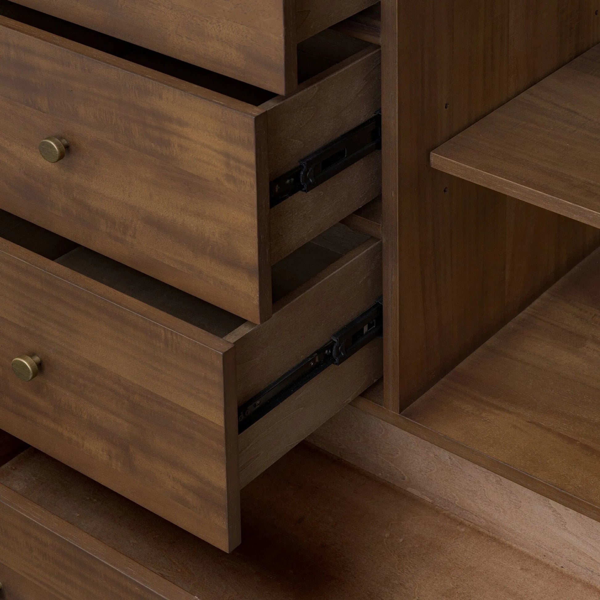 Sullivan Chest by Four Hands in saddle tan veneer. Made from acacia veneer, solid acacia in a unique style.