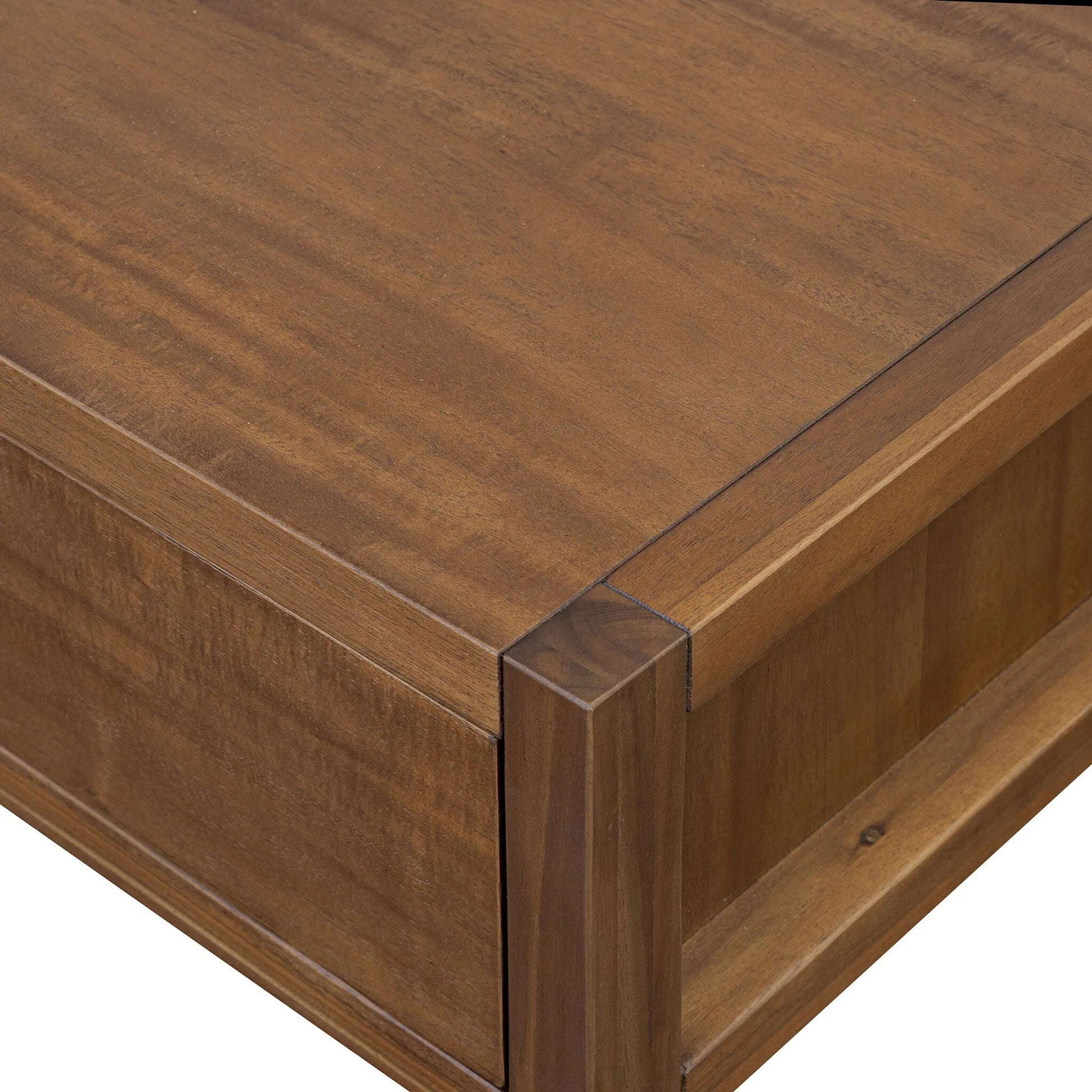Sullivan Small Nightstand by Four Hands in saddle tan veneer. Made from acacia veneer, solid acacia in a unique style.