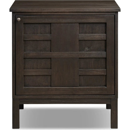 Alessio Nightstand by Four Hands. Made from solid oak, thick oak veneer in a transitional style.