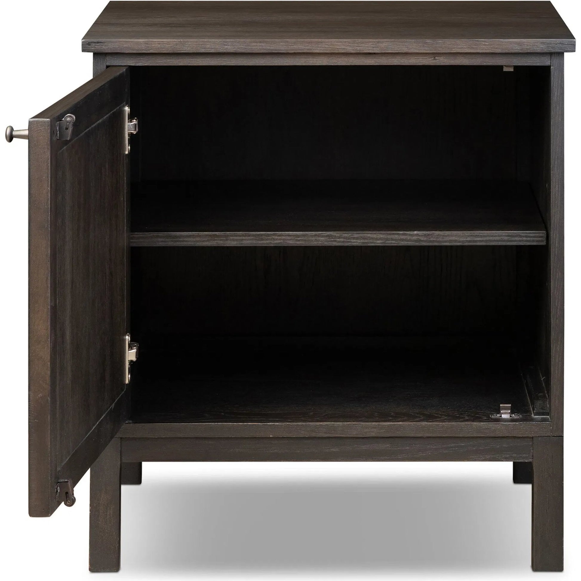 Alessio Nightstand by Four Hands. Made from solid oak, thick oak veneer in a transitional style.