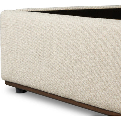 Colt Platform Bed by Four Hands in irving flax, aged sienna. Made from 56% polyester, 44% acrylic, solid rosa morada in a transitional style.