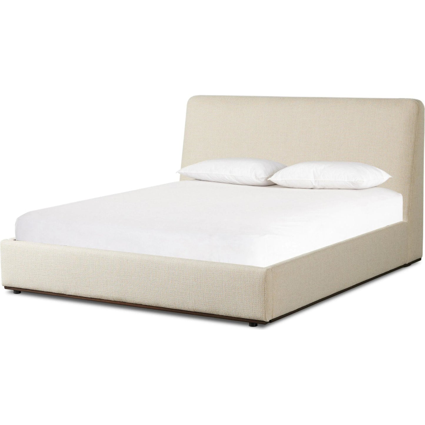 001 SI-2473227,SI-2473228 | Primary Silo | Colt Platform Bed by Four Hands in irving flax, aged sienna. Made from 56% polyester, 44% acrylic, solid rosa morada in a transitional style.