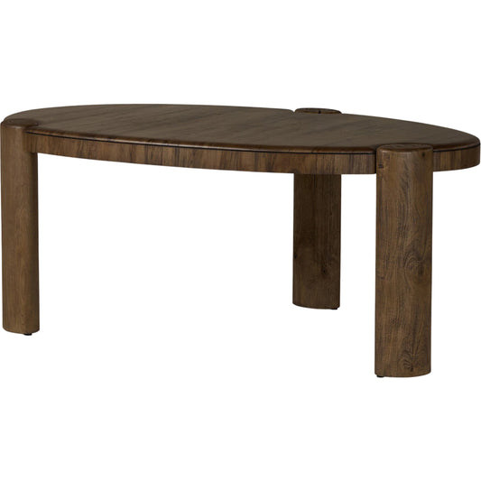 Kamira Desk by Four Hands in dark melina solid, dark spalted primavera, smoked oak veneer. Made from melina solid, thick primavera veneer, oak veneer in a unique style.
