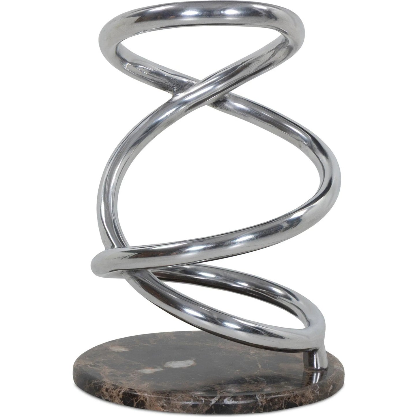 000 SI-2628486 | Primary Silo | Volans Sculpture by Four Hands in polished aluminum, cocoa marble. Made from aluminum, solid marble in a unique style.