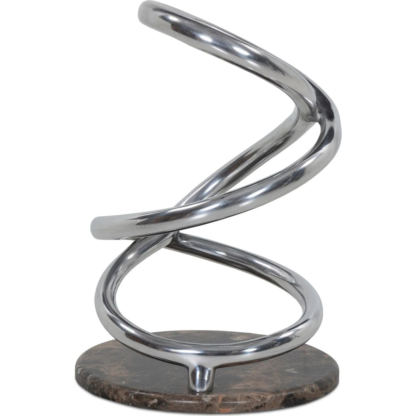 001 SI-2628486 | Additional Silo | Volans Sculpture by Four Hands in polished aluminum, cocoa marble. Made from aluminum, solid marble in a unique style.