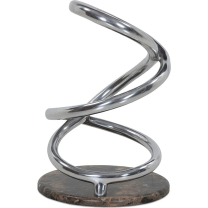 Volans Sculpture by Four Hands in polished aluminum, cocoa marble. Made from aluminum, solid marble in a unique style.