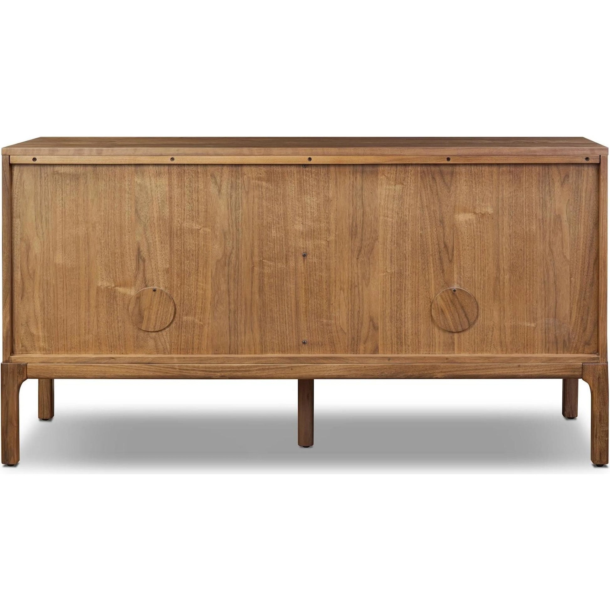 Arturo 4 Door Sideboard by Four Hands in natural walnut, natural walnut veneer. Made from solid walnut, walnut veneer in a transitional style.
