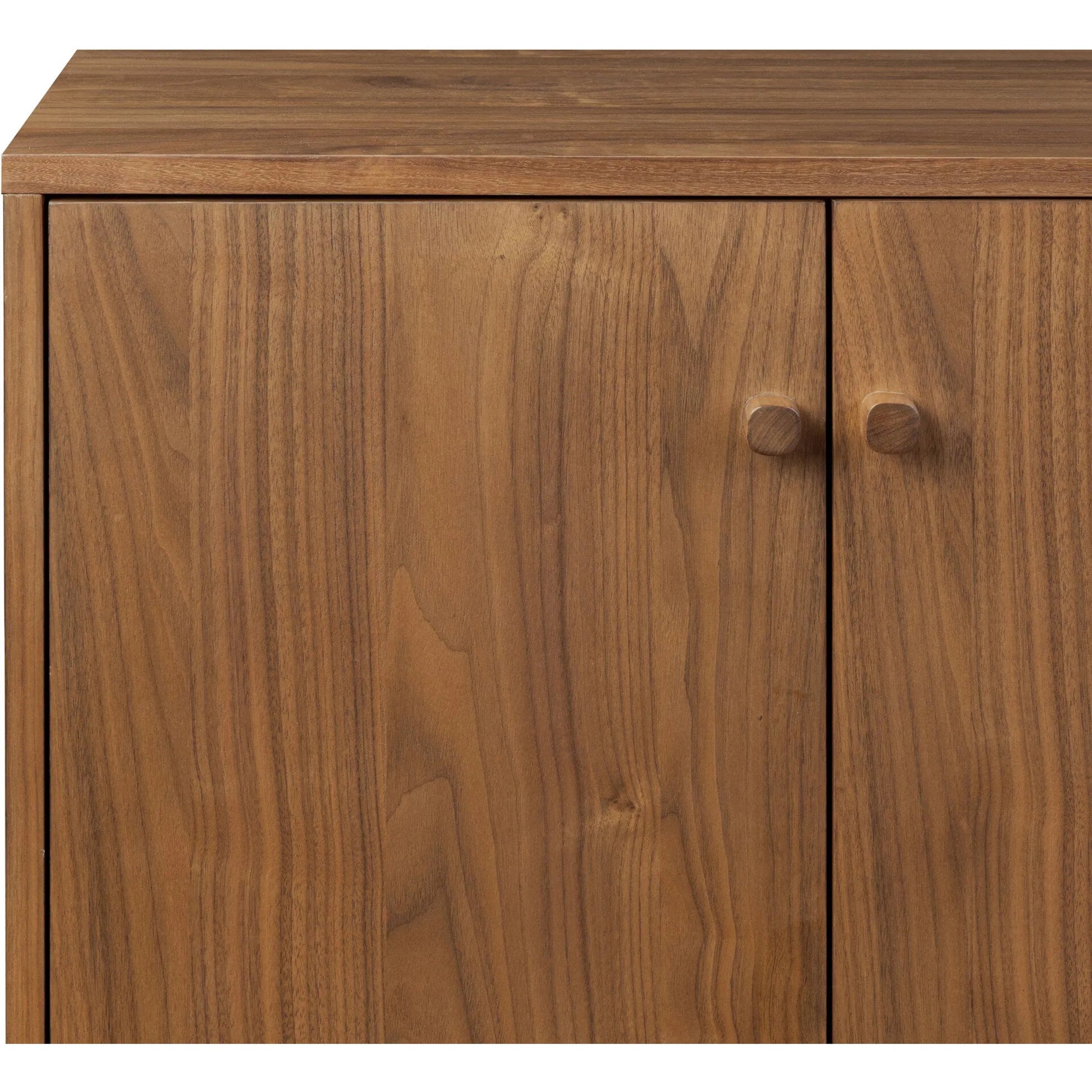 Arturo 4 Door Sideboard by Four Hands in natural walnut, natural walnut veneer. Made from solid walnut, walnut veneer in a transitional style.