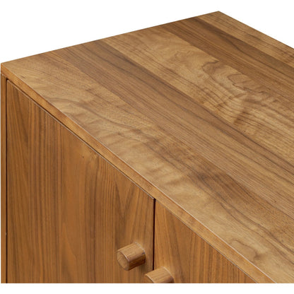 Arturo 4 Door Sideboard by Four Hands in natural walnut, natural walnut veneer. Made from solid walnut, walnut veneer in a transitional style.
