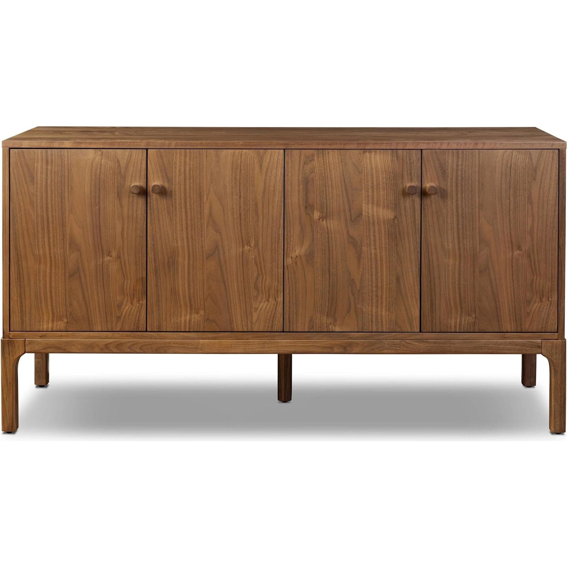 Arturo 4 Door Sideboard by Four Hands in natural walnut, natural walnut veneer. Made from solid walnut, walnut veneer in a transitional style.