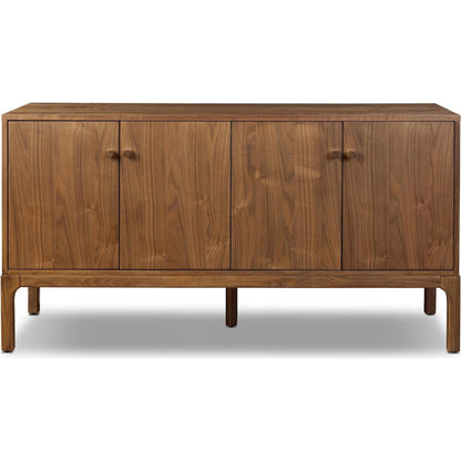Arturo 4 Door Sideboard by Four Hands in natural walnut, natural walnut veneer. Made from solid walnut, walnut veneer in a transitional style.