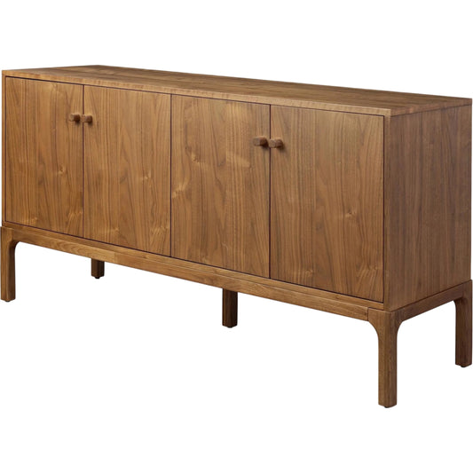 Arturo 4 Door Sideboard by Four Hands in natural walnut, natural walnut veneer. Made from solid walnut, walnut veneer in a unique style.