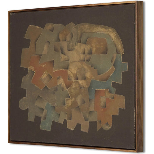 Arrowhead Canyon by Benjamin Galvan by Four Hands in walnut floater, fredrix 558 raw canvas. Made from rustic walnut, raw canvas in a modern style.