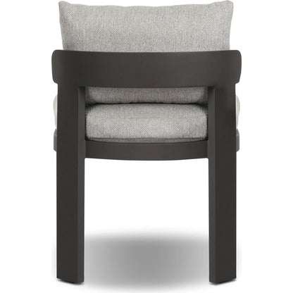 Jackson Outdoor Metal Armless Dining Chair by Four Hands in concha fog, bronze. Made from 100% olefin, aluminum in a unique style.