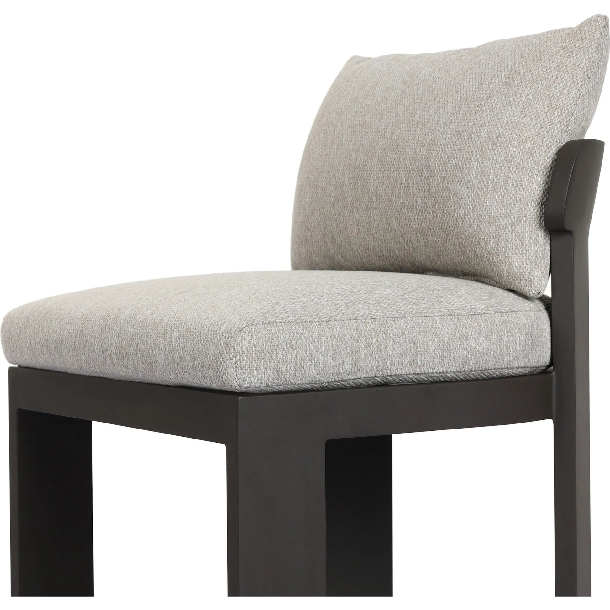 Jackson Outdoor Metal Armless Dining Chair by Four Hands in concha fog, bronze. Made from 100% olefin, aluminum in a unique style.