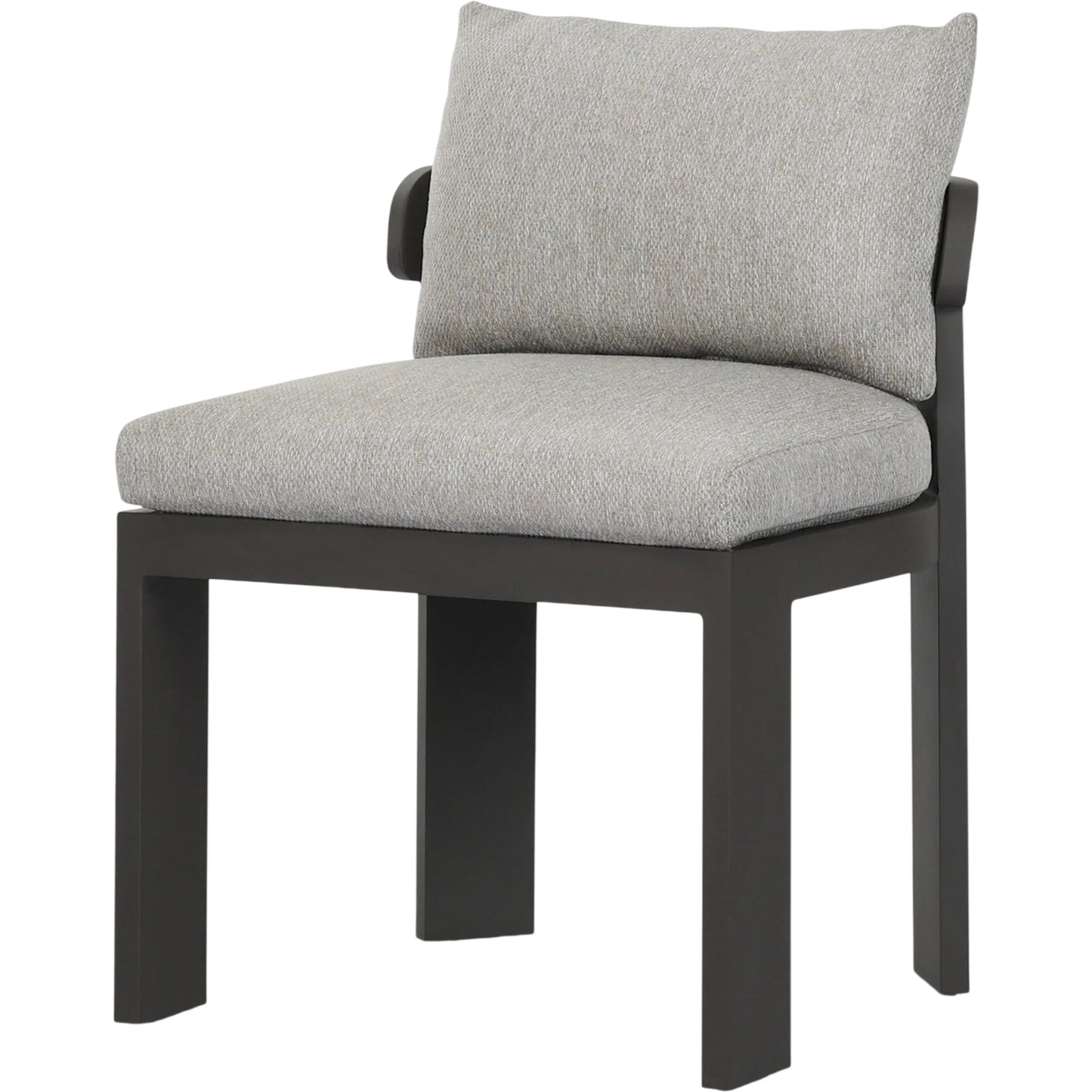 009 SI-2635228 | Primary Silo | Jackson Outdoor Metal Armless Dining Chair by Four Hands in concha fog, bronze. Made from 100% olefin, aluminum in a unique style.