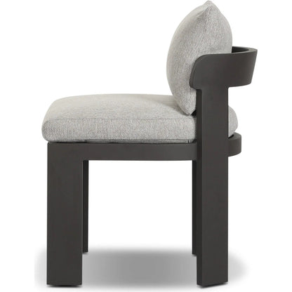 Jackson Outdoor Metal Armless Dining Chair by Four Hands in concha fog, bronze. Made from 100% olefin, aluminum in a unique style.