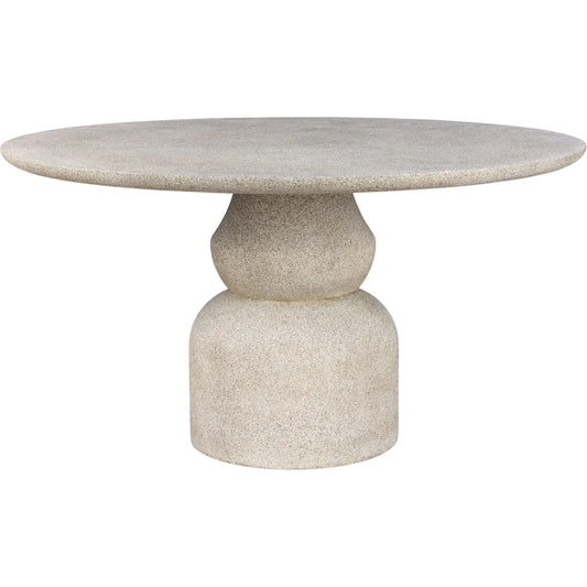 Faber Outdoor Dining Table 55" by Four Hands in aged natural concrete. Made from solid concrete in a unique style.