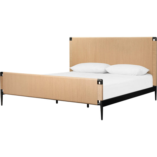 Iber Bed by Four Hands in natural rush, gunmetal. Made from rush, iron in a unique style.