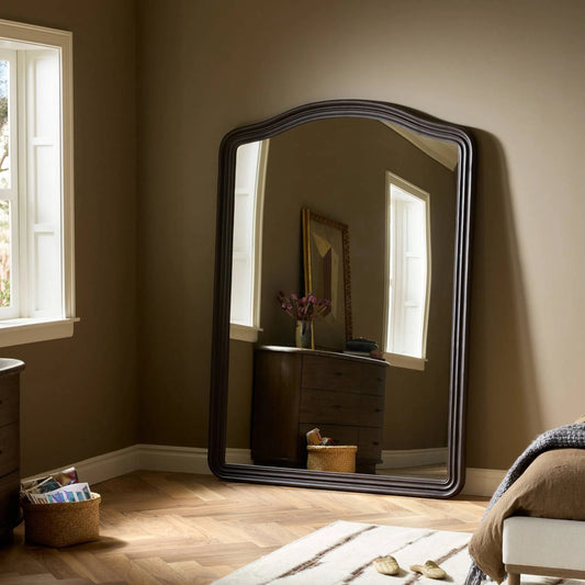 Maslin Floor Mirror by Four Hands. Made from aluminum, mirror in a unique style.