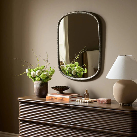 Gabriel Wall Mirror by Four Hands. Made from aluminum, mirror in a unique style.
