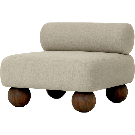 Leilani Outdoor Chair by Four Hands in alessi buff, stained saddle brown. Made from 100% polypropylene, solid teak in a unique style.