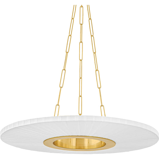 Prattsburgh Chandelier by Hudson Valley in aged brass. Made from steel in a unique style.
